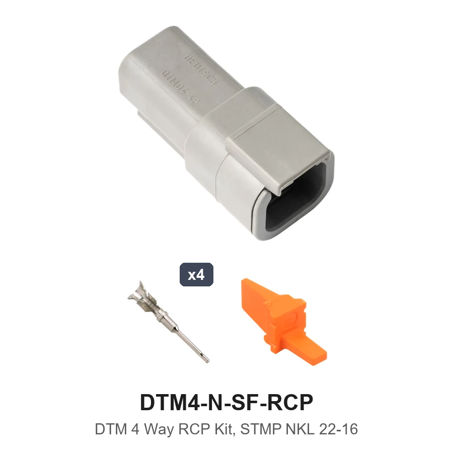 DTM 4 Way Receptacle Kit Nickel Stamped - DTM4-N-SF-RCP