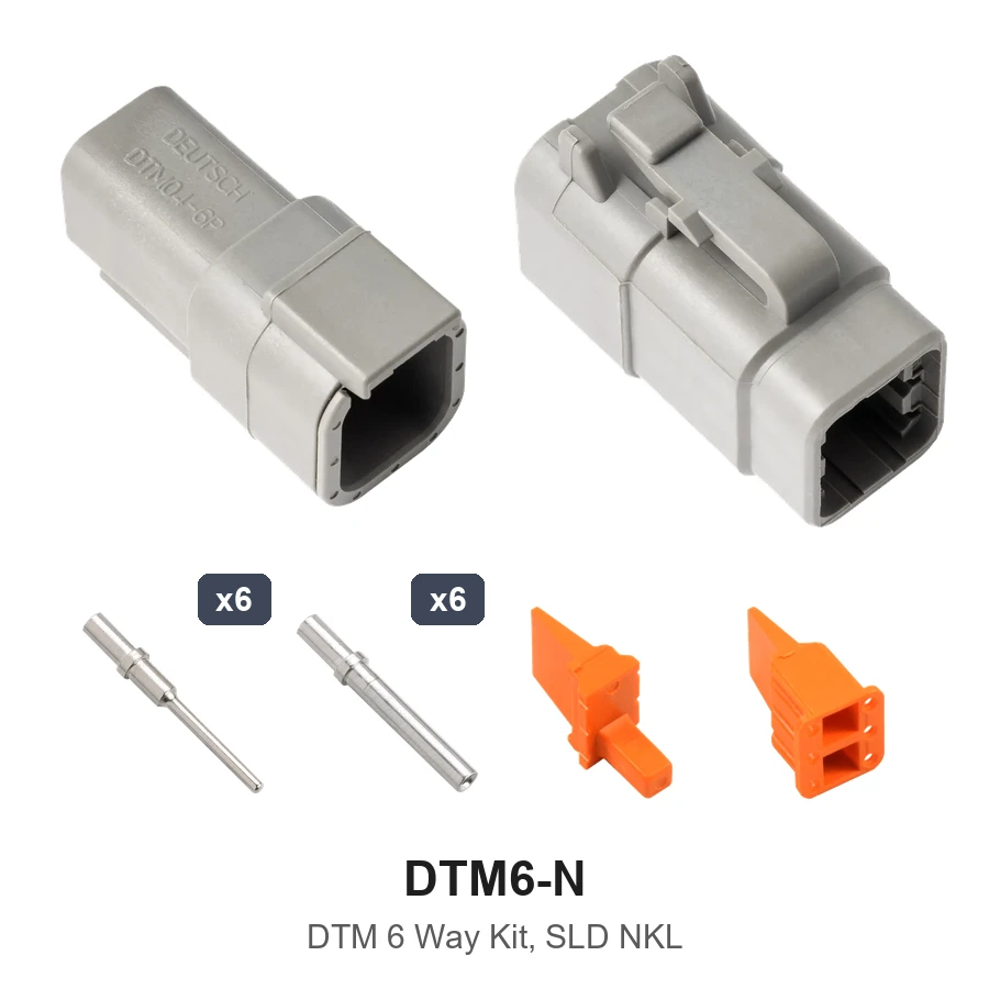 DTM 6 Pin Conn Kit Nickel Solid - DTM6-N