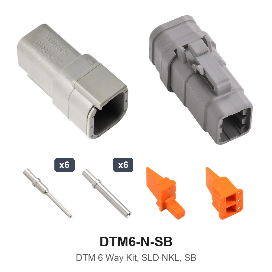 DTM 6 Pin Conn Kit Nickel Solid SB - DTM6-N-SB