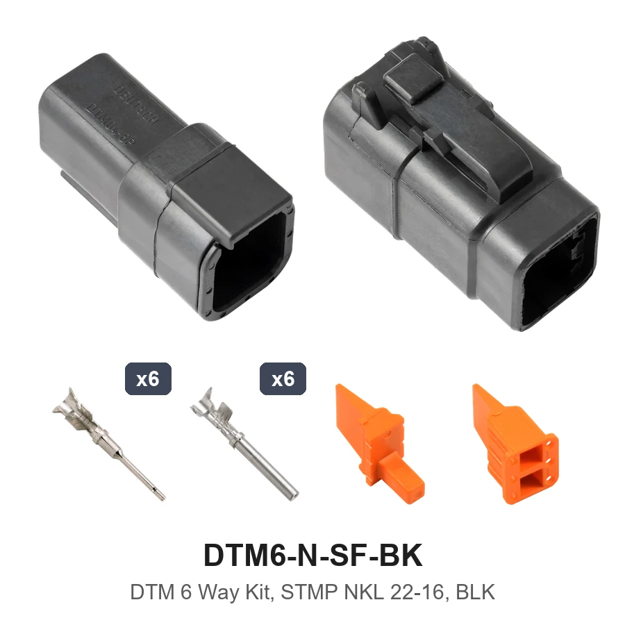 DTM 6 Way Kit Nickel Stamped Black - DTM6-N-SF-BK
