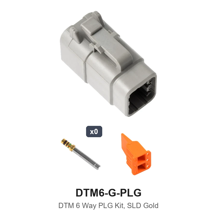 DTM 6 Way Plug Kit Gold Solid - DTM6-G-PLG