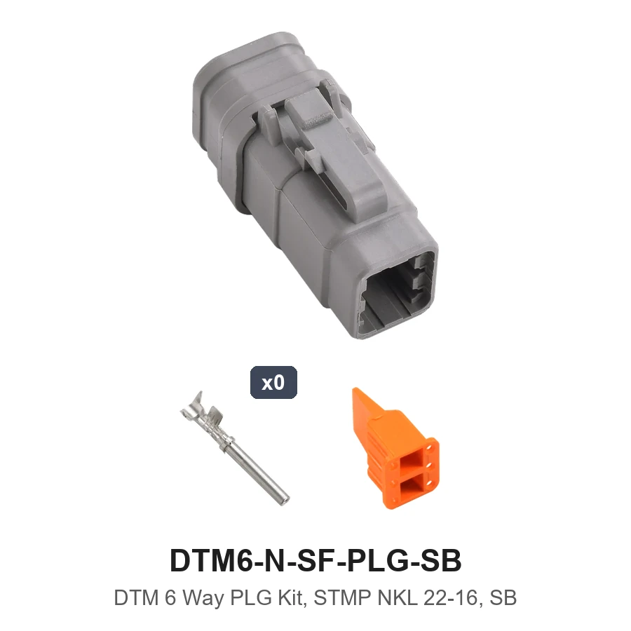 DTM 6 Way Plug Kit Nickel Stamped SB - DTM6-N-SF-PLG-SB