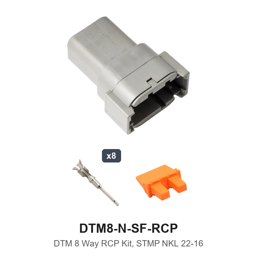 DTM 8 Way Receptacle Kit Nickel Stamped - DTM8-N-SF-RCP