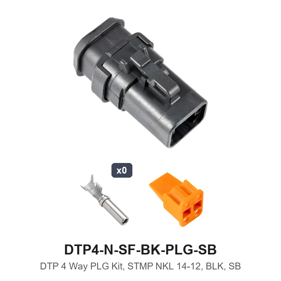 DTP 4 Way PLG Kit, STMP NKL 14-12, BLK, SB - DTP4-N-SF-BK-PLG-SB