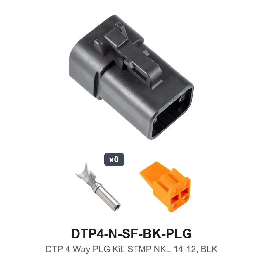 DTP 4 Way Plug Kit Nickel Stamped Black - DTP4-N-SF-BK-PLG