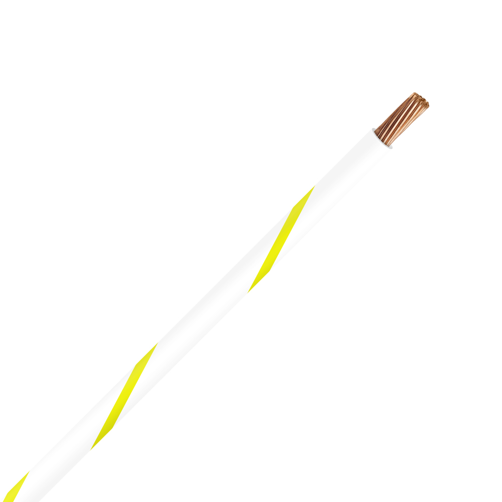Picture of TXL 12 WHITE/YELLOW STRIPED WIRE