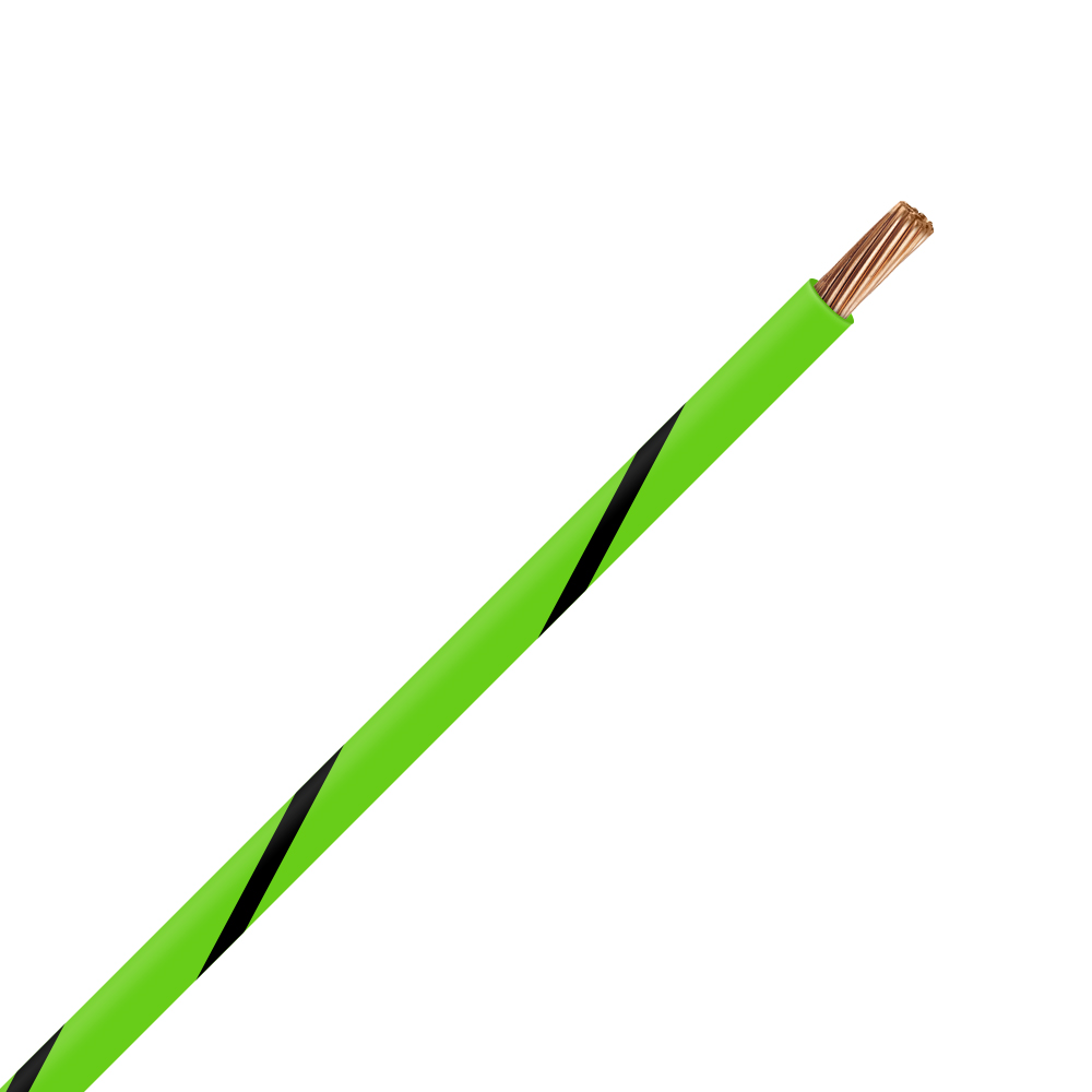 Picture of TXL 12 LIGHT GREEN/BLACK STRIPED WIRE