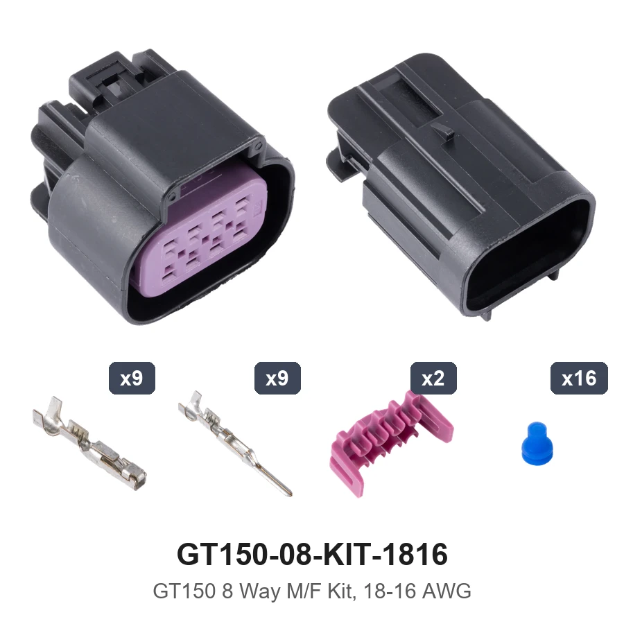 GT150 8 Way M/F Kit 18-16AWG - GT150-08-KIT-1816