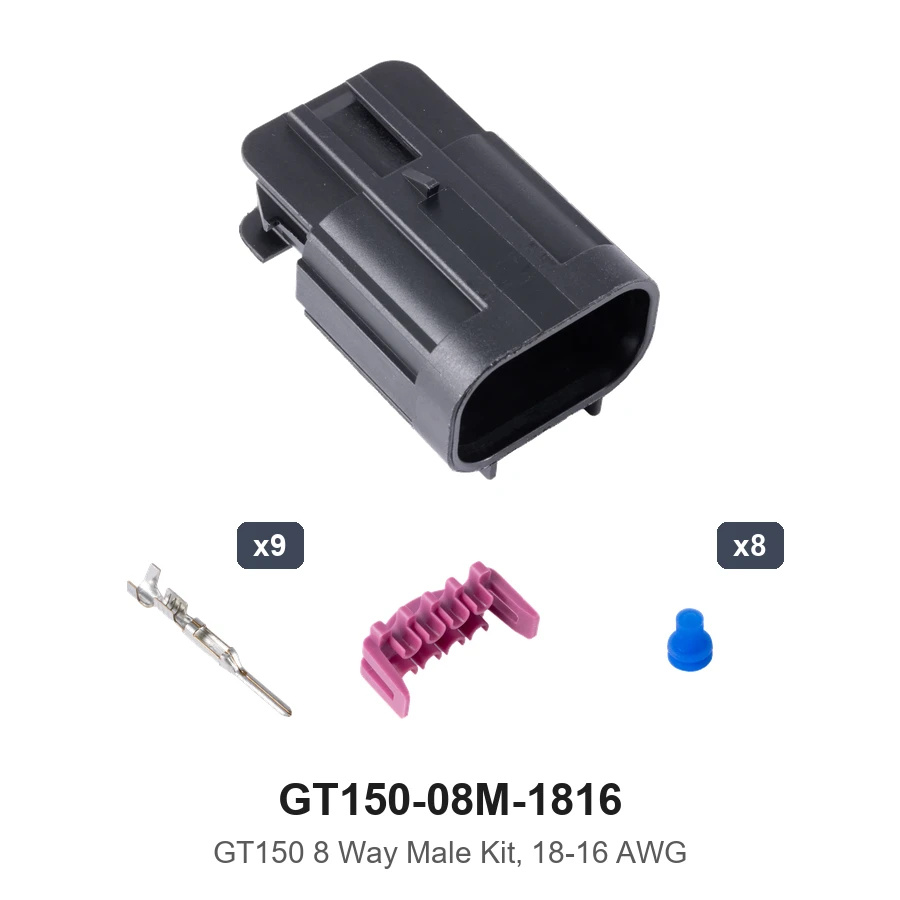 GT150 8 Way Male Kit 18-16AWG - GT150-08M-1816