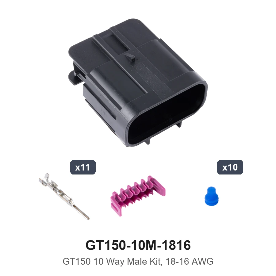 GT150 10 Way Male Kit 18-16AWG - GT150-10M-1816