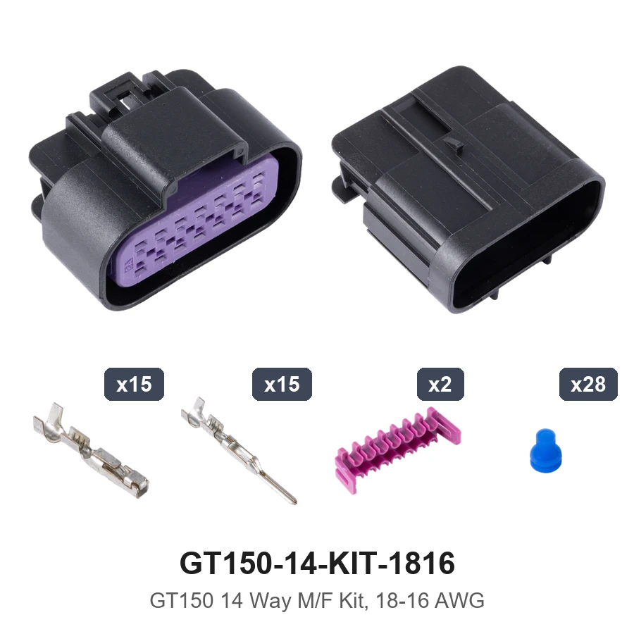GT150 14 Way M/F Kit 18-16AWG - GT150-14-KIT-1816