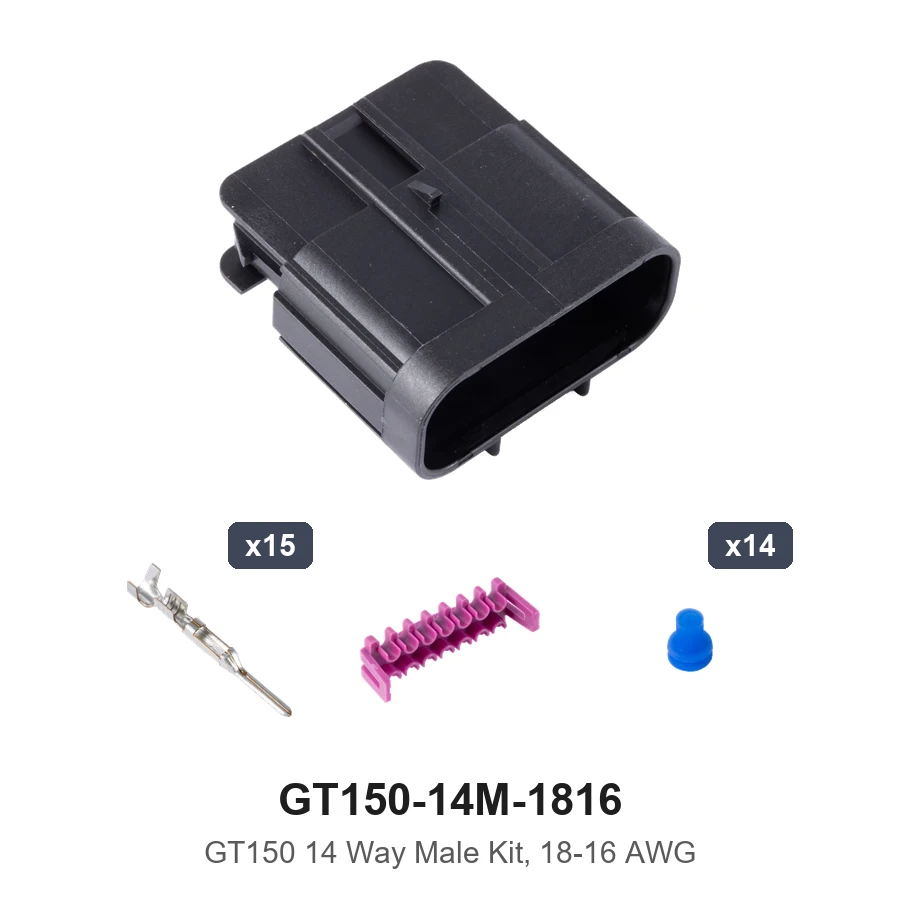GT150 14 Way Male Kit 18-16AWG - GT150-14M-1816