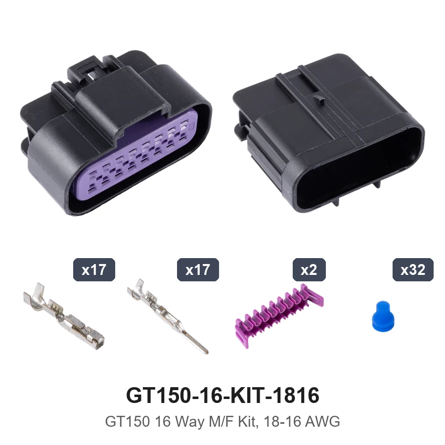 GT150 16 Way M/F Kit 18-16AWG - GT150-16-KIT-1816