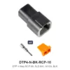DTP 4 Way Receptacle Kit Solid Nickle 10 GA Black - DTP4-N-BK-RCP-10