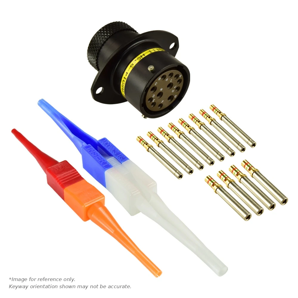 AS,12 WAY,FLG,SKT,A KEY,YELLOW - AS014-97SA