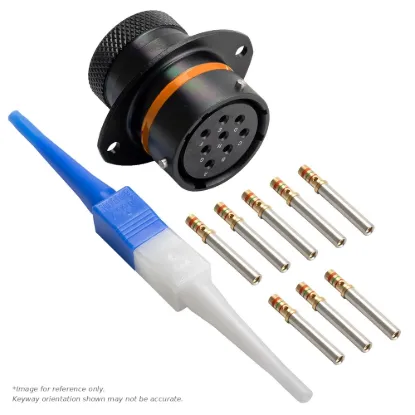 AS,8 WAY,FLG,SKT,C KEY,ORANGE - AS016-08SC