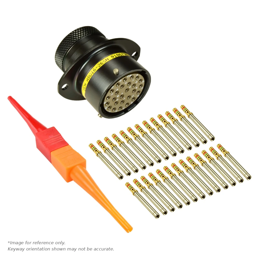 AS,26 WAY,FLG,SKT,A KEY,YELLOW - AS016-26SA