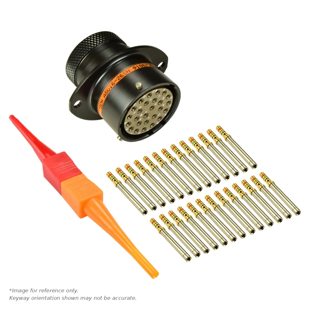 AS,26 WAY,FLG,SKT,C KEY,ORANGE - AS016-26SC