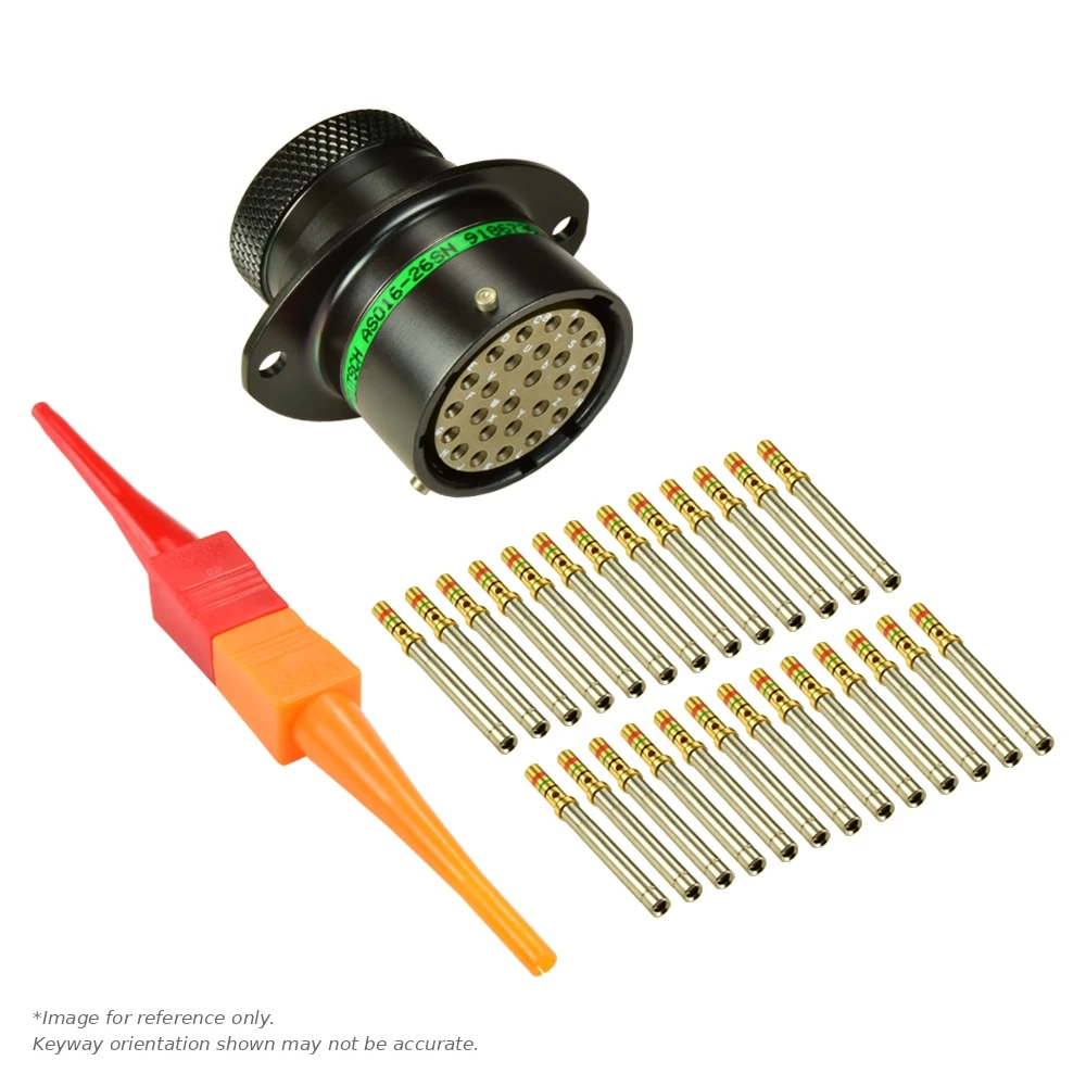 AS,26 WAY,FLG,SKT,D KEY,GREEN - AS016-26SD