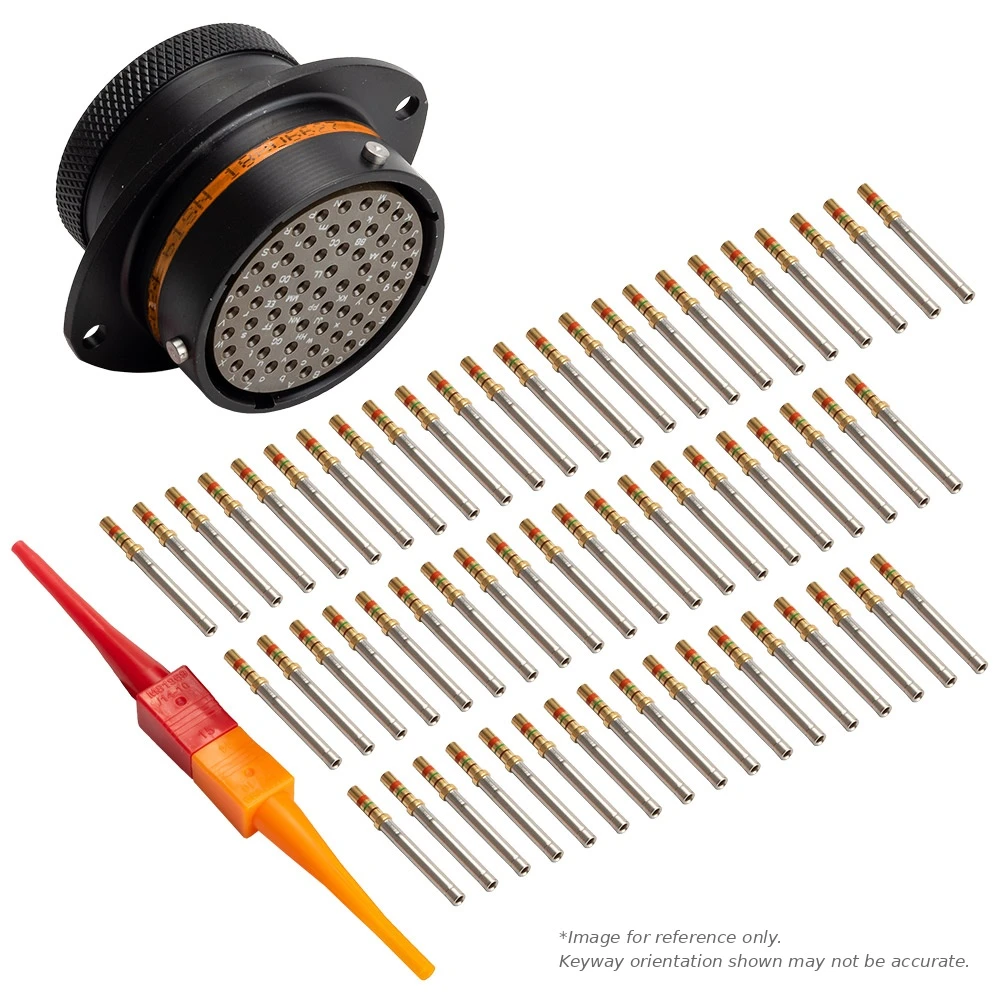 AS,61 WAY,FLG,SKT,C KEY,ORANGE - AS024-61SC