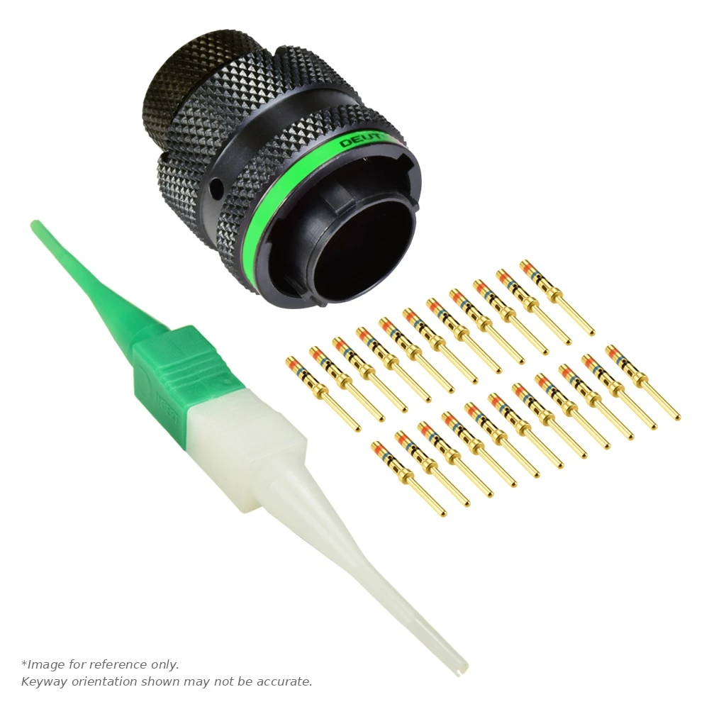 AS,22 WAY,PLG,SKT,D KEY,GREEN - AS612-35PD